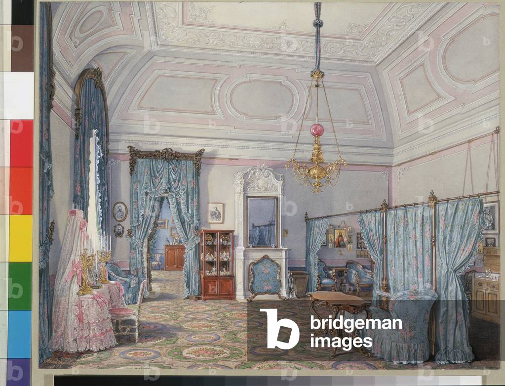 Interiors of the Winter Palace : The Fifth Reserved Apartment,  (watercolour on paper)