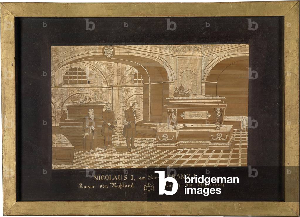 Emperor Nicolas I of Russia (Nikolai Pavlovitch Romanov, c.1855), c.19th century (painting on inlaid straw wood)