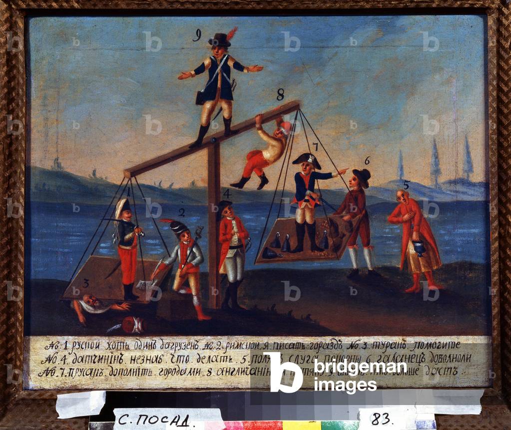 Political Scales of Europe, 18th century (paint)