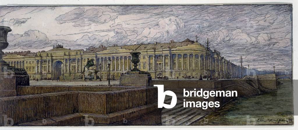 La place du Senat a Saint Petersbourg (The Senate Place in St Petersburg), 1904 (litho)