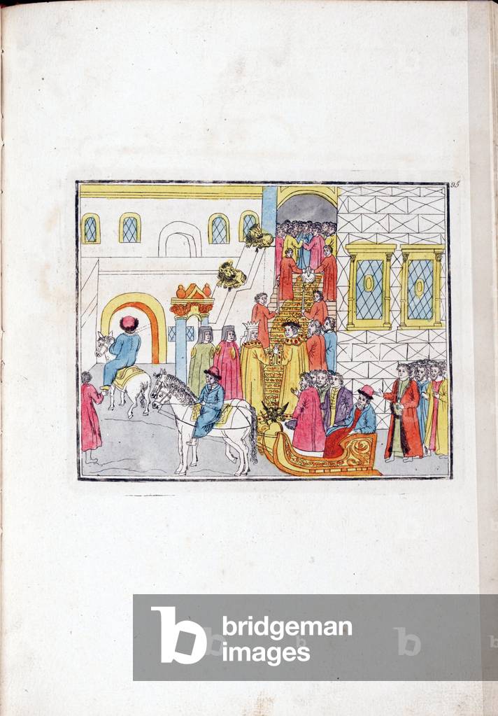 arrival for the wedding ceremony tsar Mickael I of Russia, 1810 (watercolour)