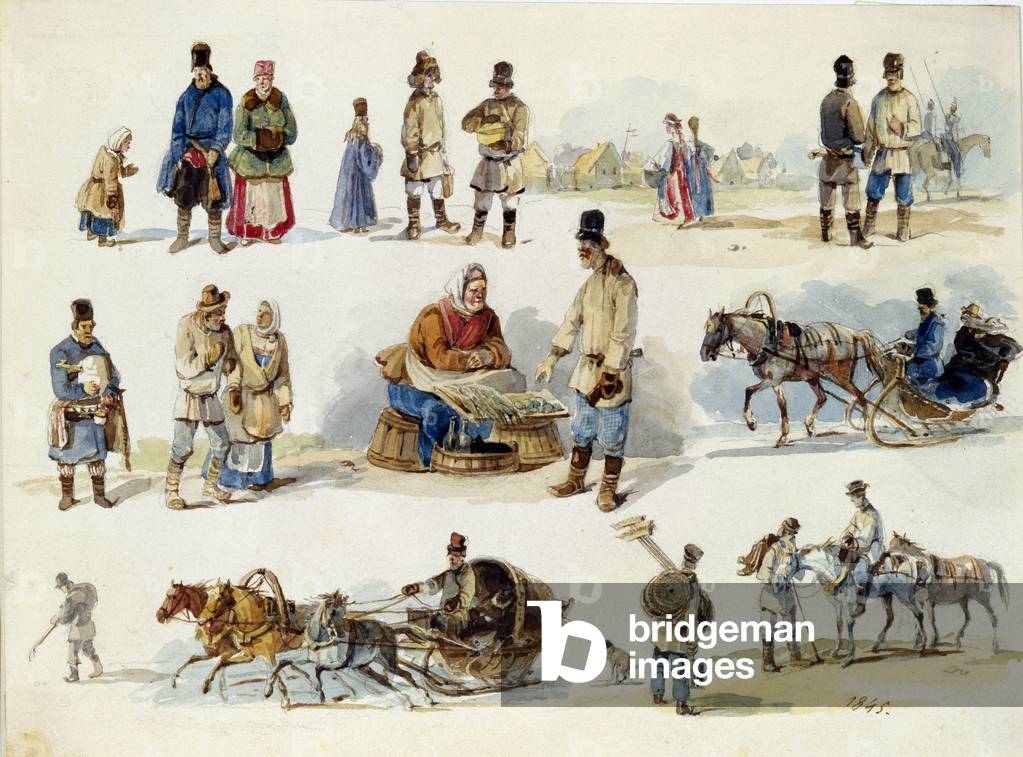 Folk types of Russia (Folk Types of Russia), 1845 (watercolour)