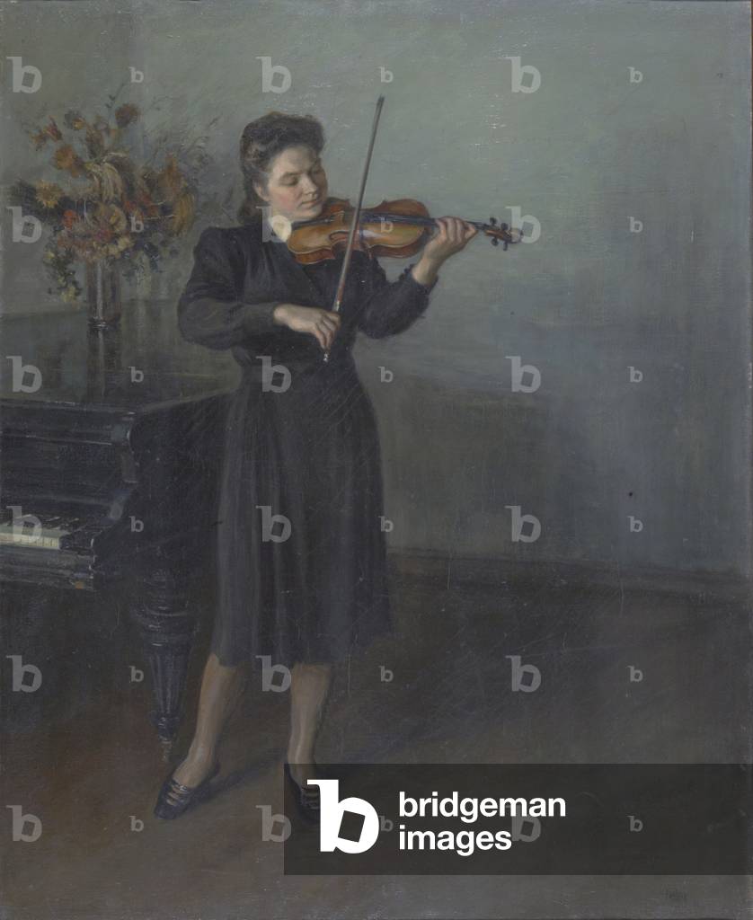 Violinist, 1946 (oil on canvas)