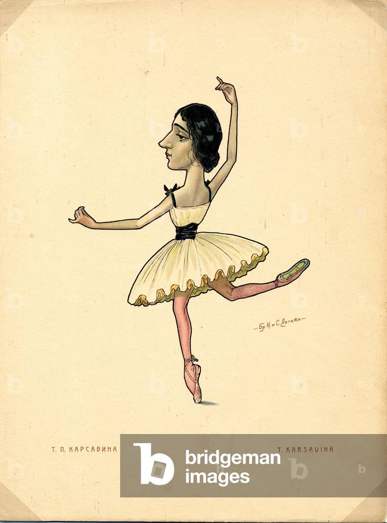 Caricature of Tamara Karsavina, c.1902-05 (drawing)