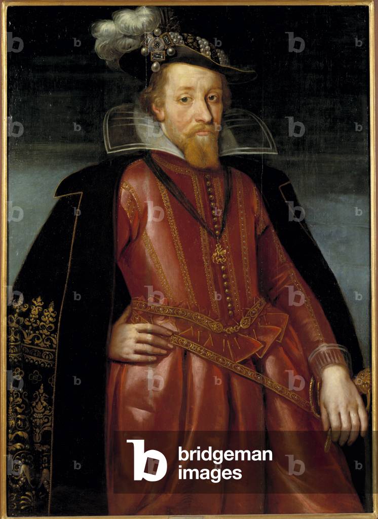 Jacques Stuart, Jacques VI King of Scotland and Jacques I King of England and Ireland, 17th century (oil on wood)