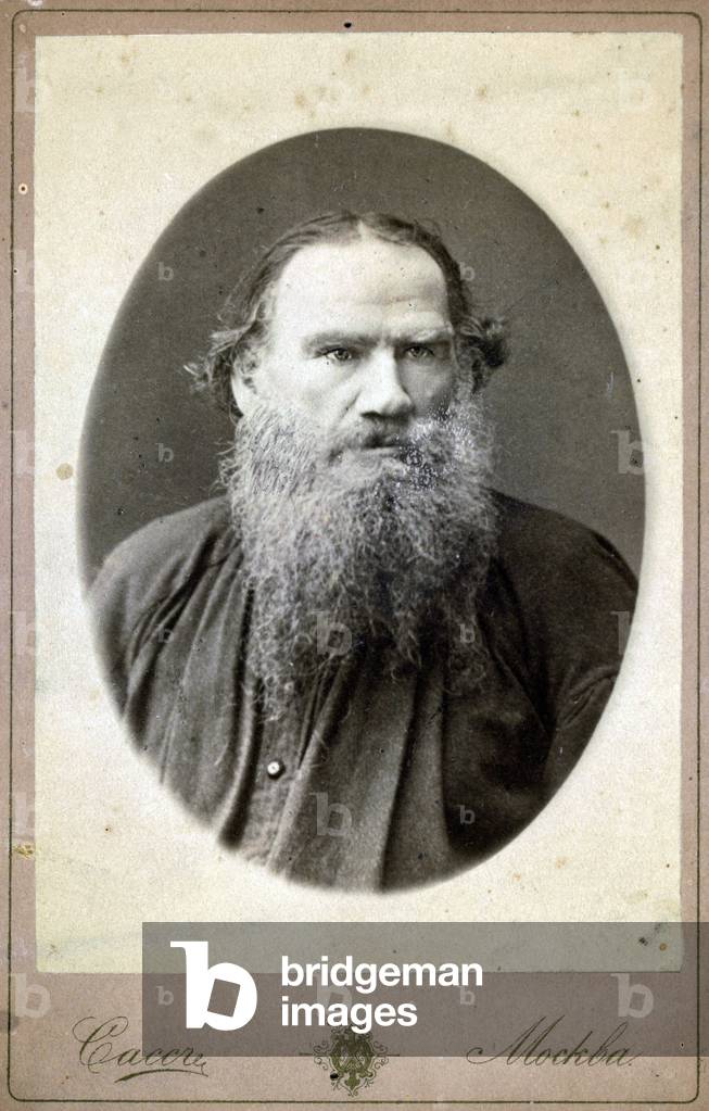 Portrait of Leon Tolstoi, Russian writer (1828-1910), 19th Century (photo)