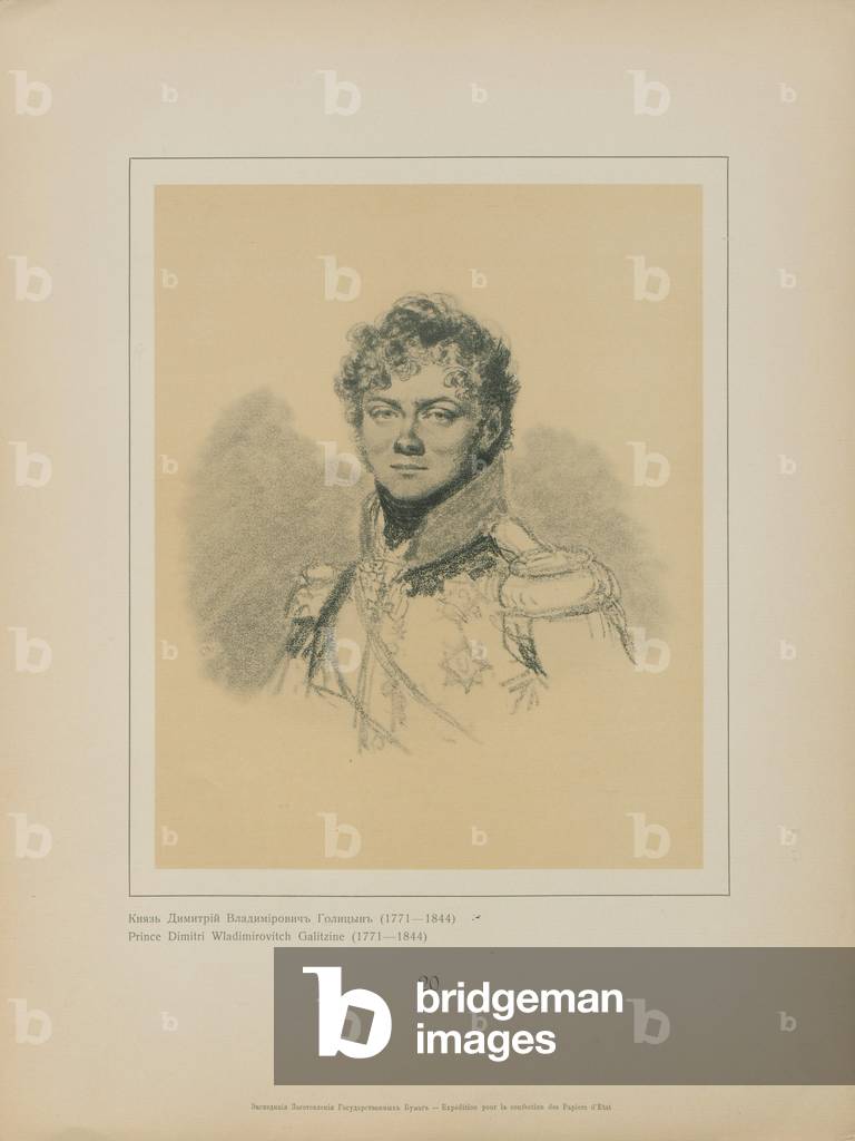 Prince Dmitriy Vladimirovich Golitsyn (1771-1844) by Saint-Aubin, Louis de, 1808-15 (lithograph)