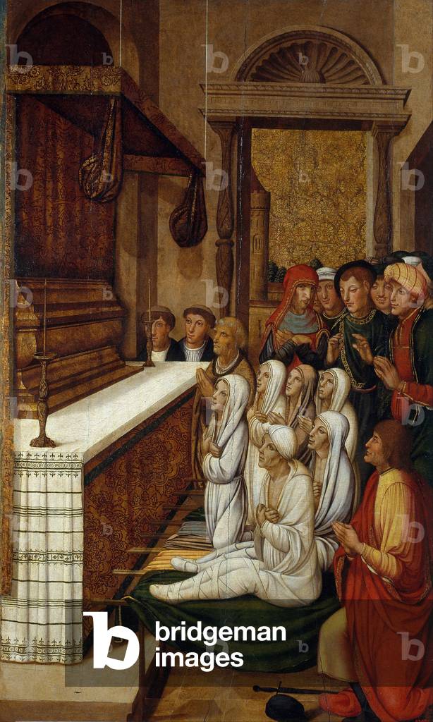 Six resurrections in front of the relics of Saint Etienne, c.1535 (tempera on panel)