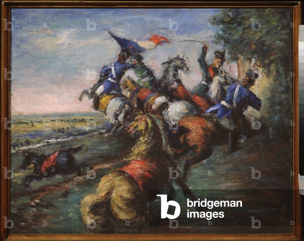 Scene from the Russian French War in 1812, c.1940 (oil on canvas)