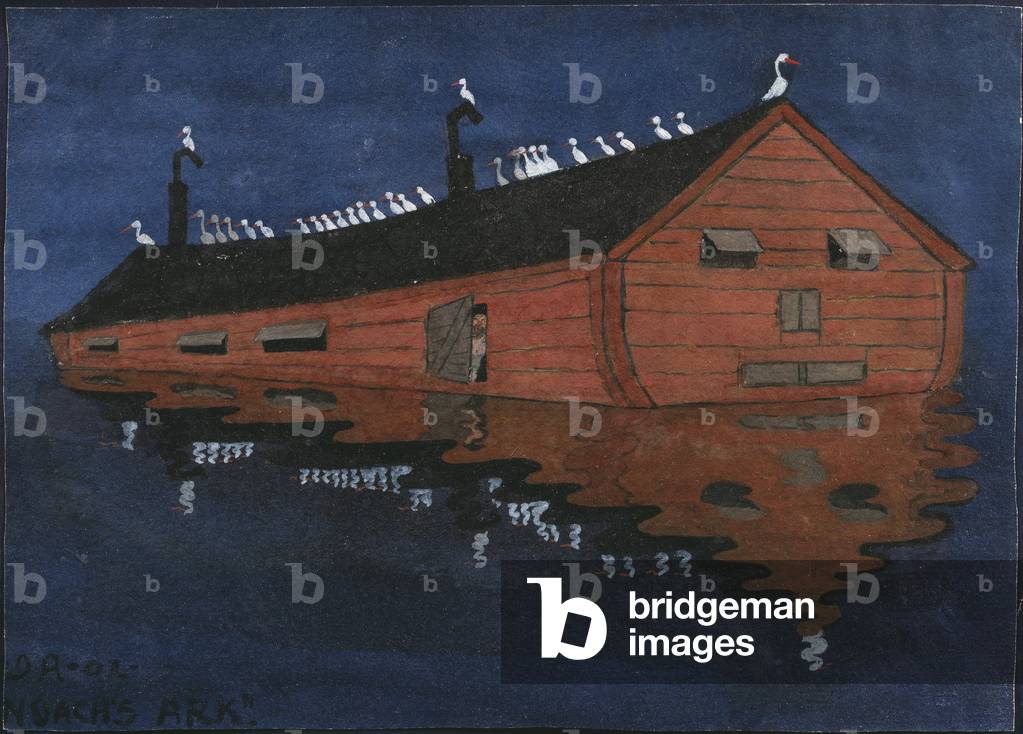 The Ark Of Noe - Noah's Ark (gouache on paper)