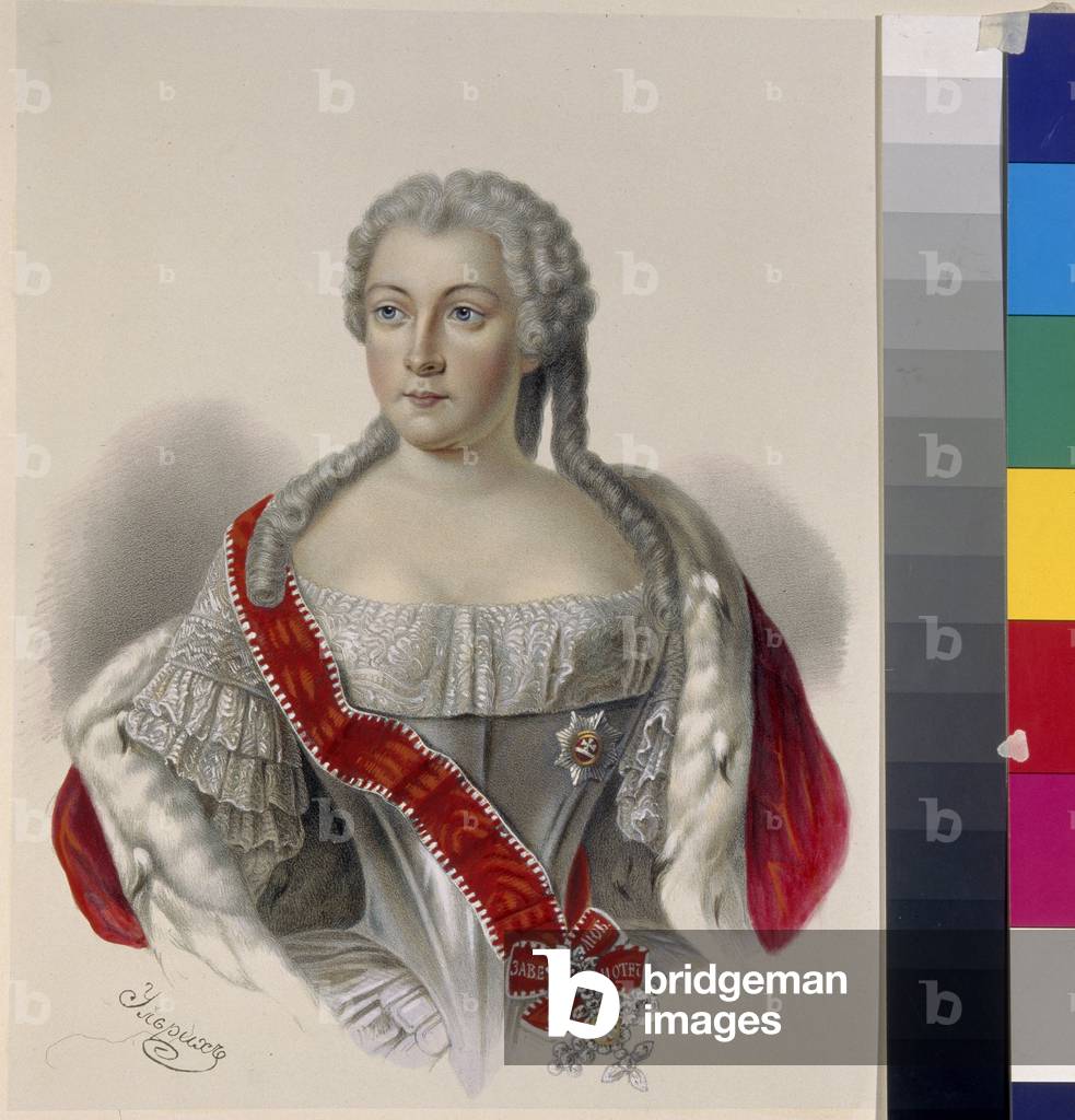Image de Estampe représentant Portrait de la princesse Anna Leopoldovna (1718-1746) 1850 par W. Ulrich