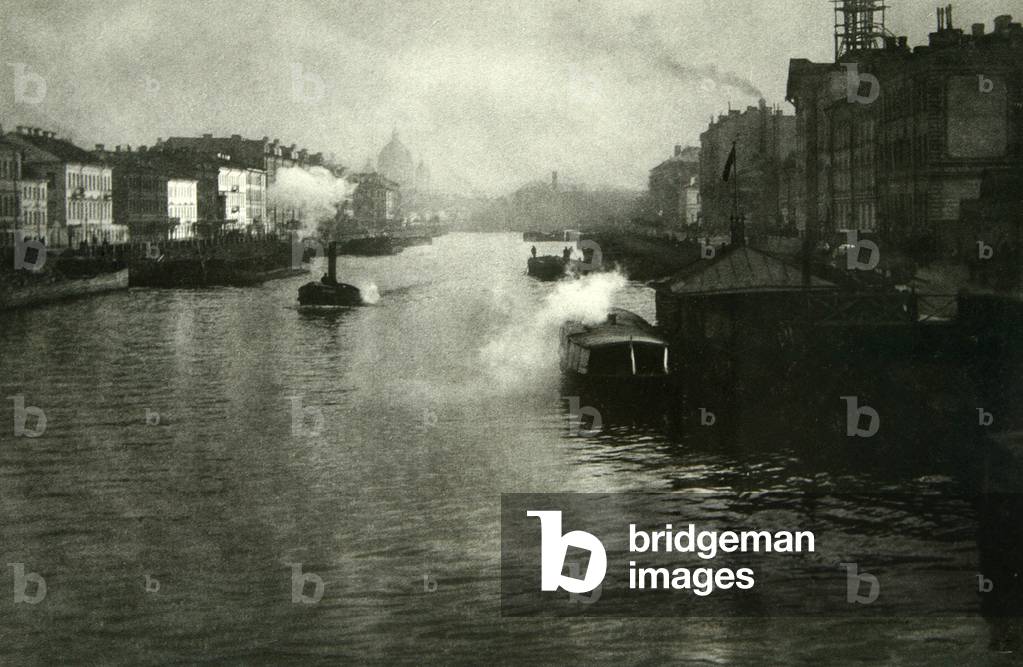 Fontanka River in Saint Petersburg. GUM Arabic Printing, 1900s (photograph)