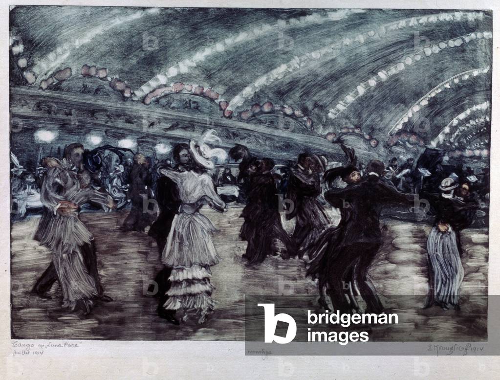 Tango Dance at Luna Park, 1914 (monotype)