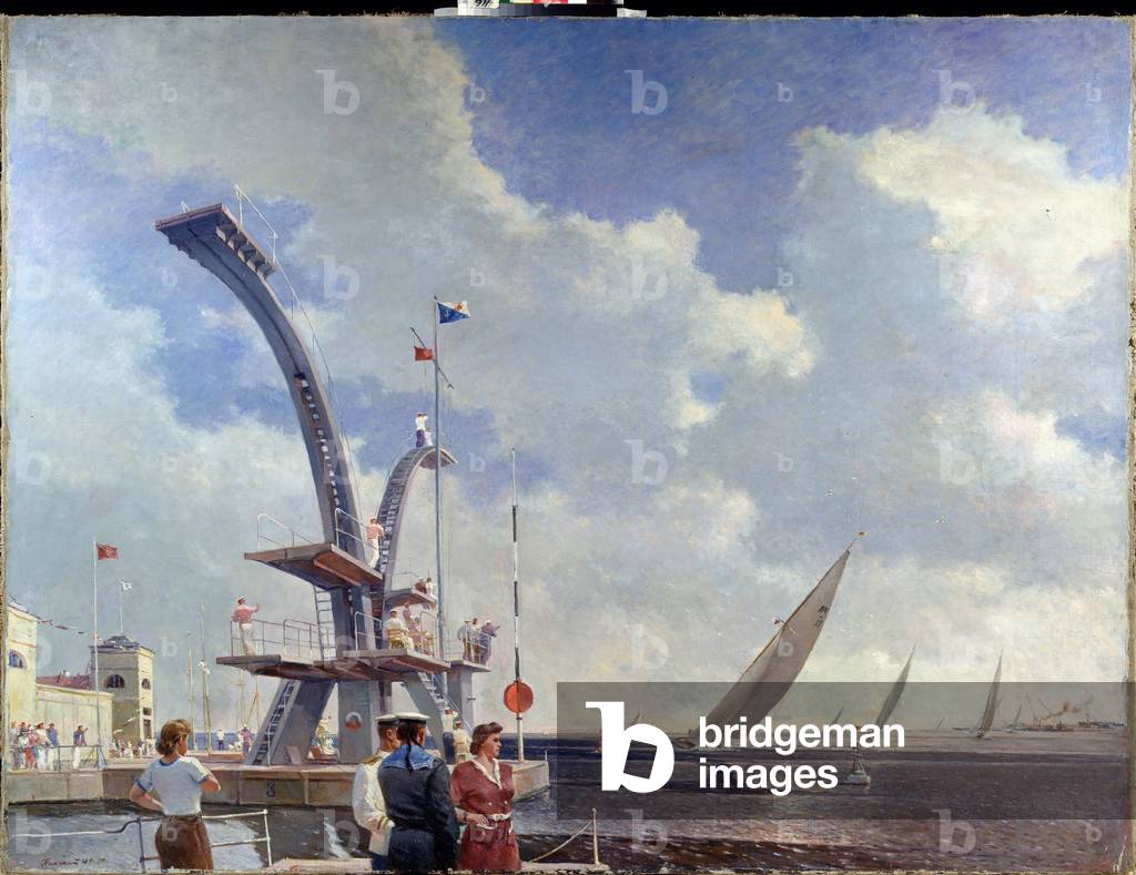 An aquatic festival, 1949 (oil on canvas)