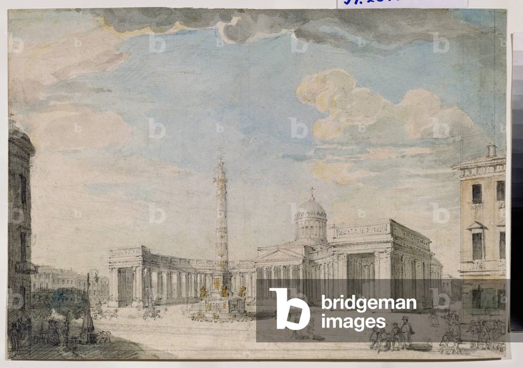 The Notre Dame de Kazan cathedral (Notre-Dame-de-Kazan), c.1800 (watercolour on paper)