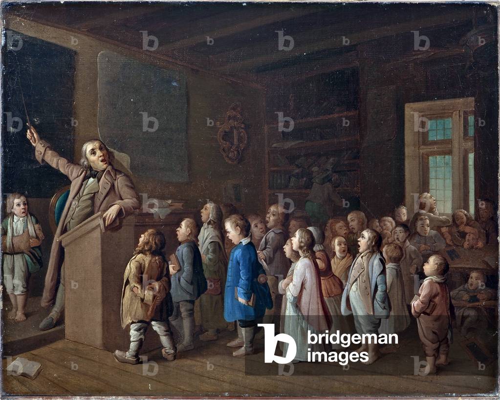 Teaching In The Country School, 19th century (oil on canvas)