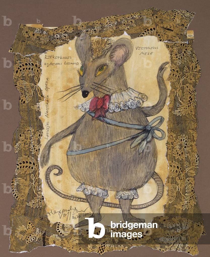 Costume design for the victorious mouse, from Tchaikovsky's ballet 'The Nutcracker', 2000 (w/c & gouache on paper)