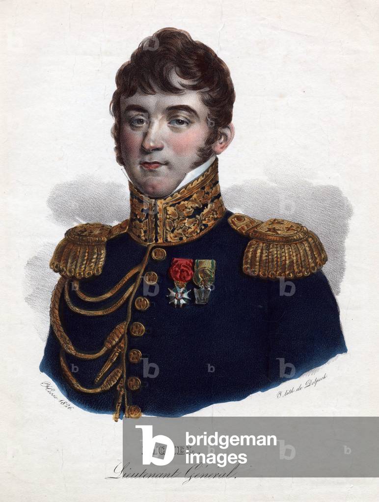 General Claude Etienne (Claude-Etienne) Michel (1772-1815), 1835 (lithograph, watercolour)