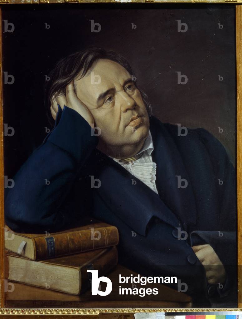 Portrait of Fabulist Ivan A. Krylov (1769-1844), 1824 (pastel on paper)