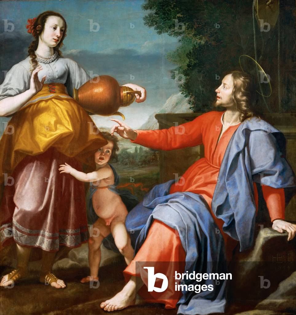 Bild von Gemälde "Christus und die Samariterin" 1644 von Lorenzo Lippi