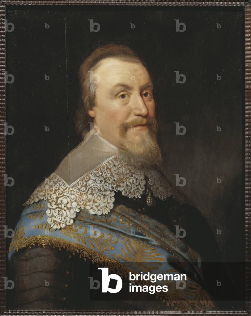 Ritratto del conte - Axel Oxenstierna (Oxenstjerna) (1583-1654) (olio su legno)