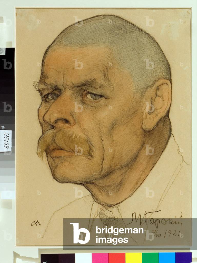 Portrait of the Russian writer Maxime Gorki (1868-1939), 1921 (chalk on paper)