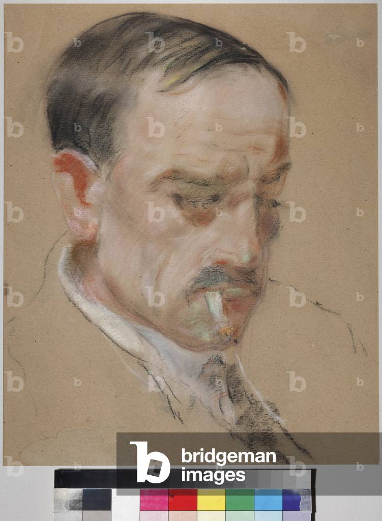 Portrait of Alexander Grin (1880-1932), 1920s (pastel on cardboard)