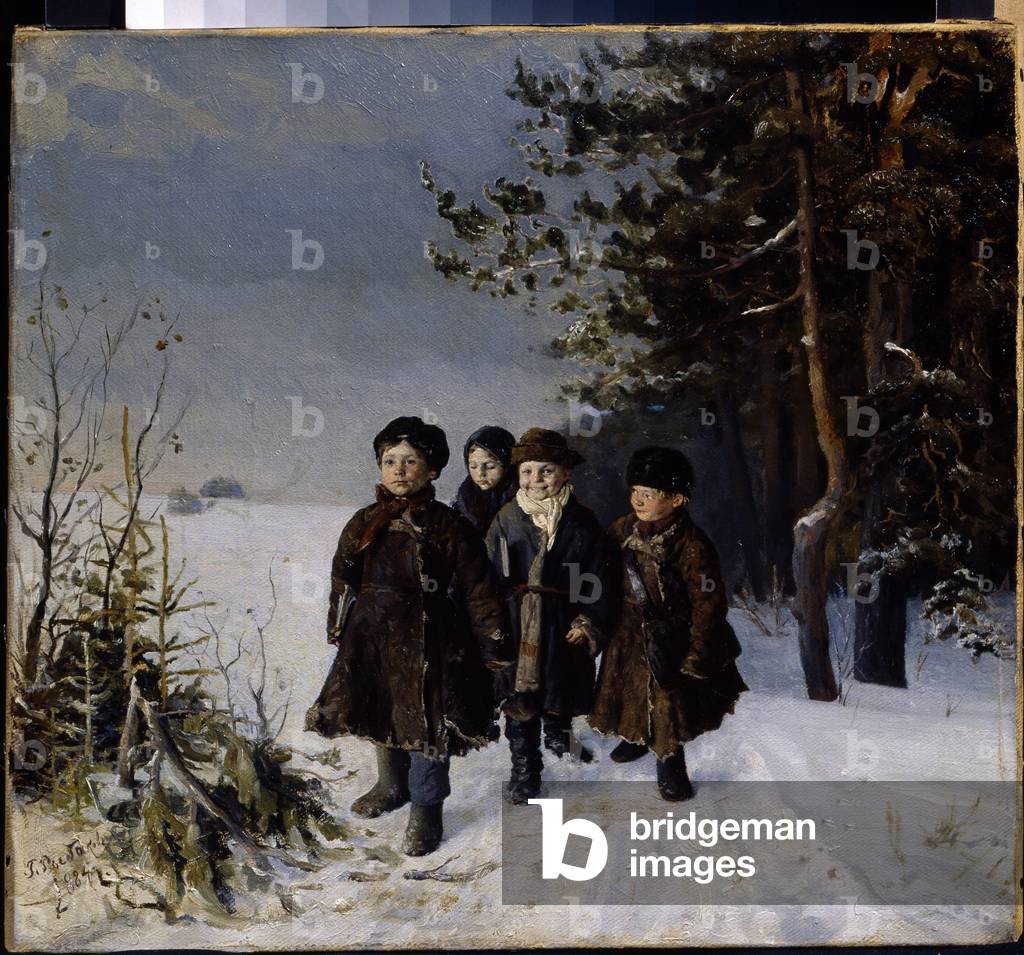Return Of The School, 1884 (oil on canvas)