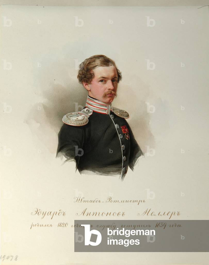 Portrait of Eduard Antonovich Moller (1820-1879) (From the Album of the Imperial Horse Guards), 1846-49 (watercolour on paper)