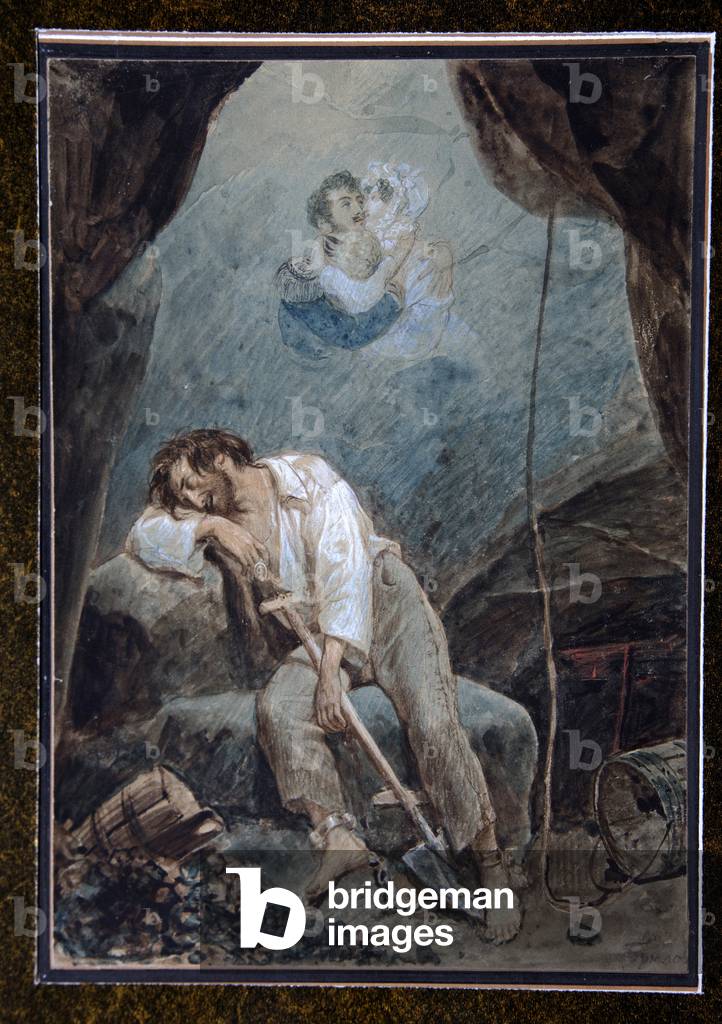The dream of Volkonski (Dream of Volkonsky), 19th century (watercolour on paper)