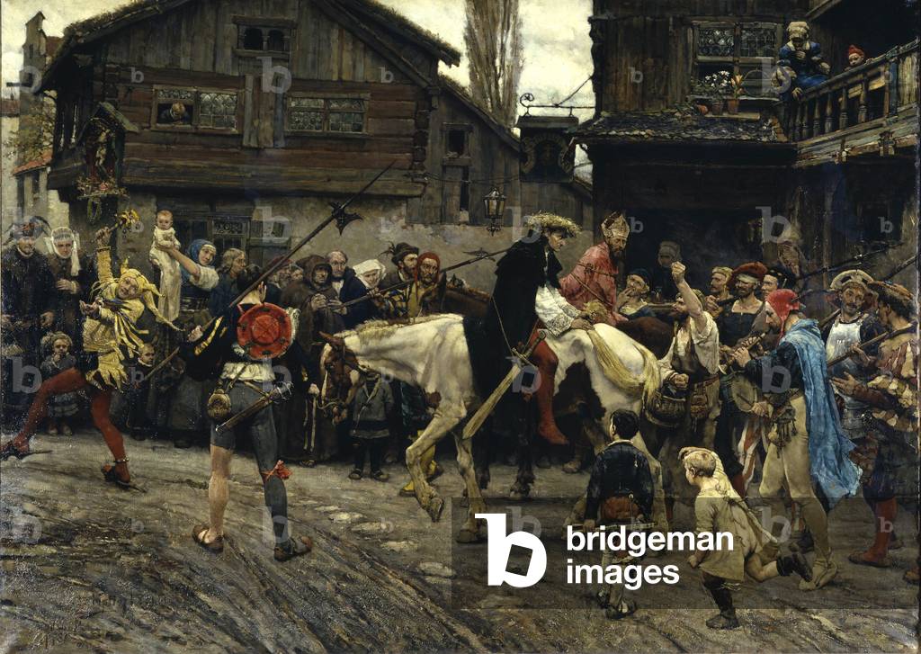 The shameful entry of Peder Jakobsson (or Sunnanvejder), 1879 (oil on canvas)