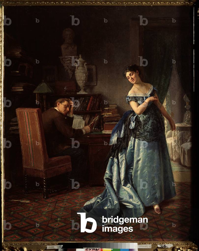 Una signora alla moda, preparazione per un ballo, 1872 (olio su tela)