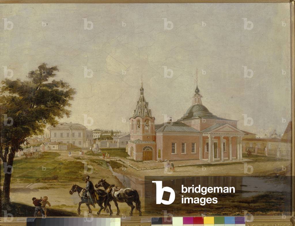 The Church of the icon of Rjev of the Holy Mother of God, in Moscow, 19th century (oil on canvas)