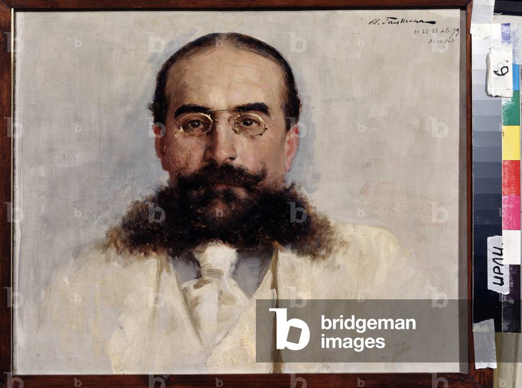 Portrait of the Writer, Pedagogue and playwright Vladimir Nemirovich Dachenko (1858-1943), 1899 (oil on canvas)
