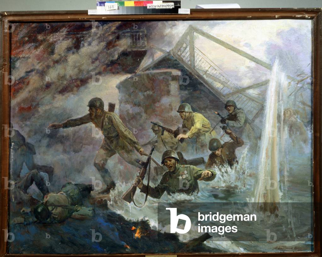 The crossing of the Spree in Berlin, 1945, 1981 (oil on canvas)