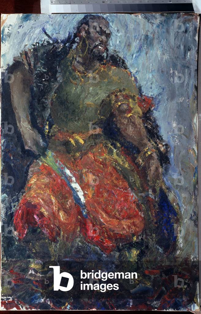 Costume project for the Opera Prince Igor by Alexandre Borodine (1833-1887), 1953 (oil on cardboard)
