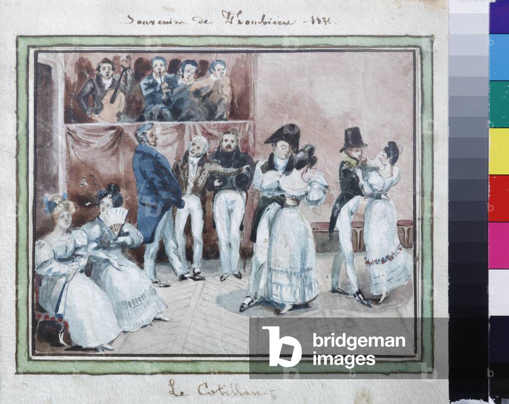 The Cotillion Dance, 1831 (watercolour on paper)