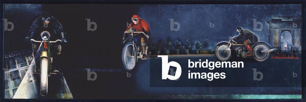Motorcycle Racing, 1923-25 (oil on canvas)