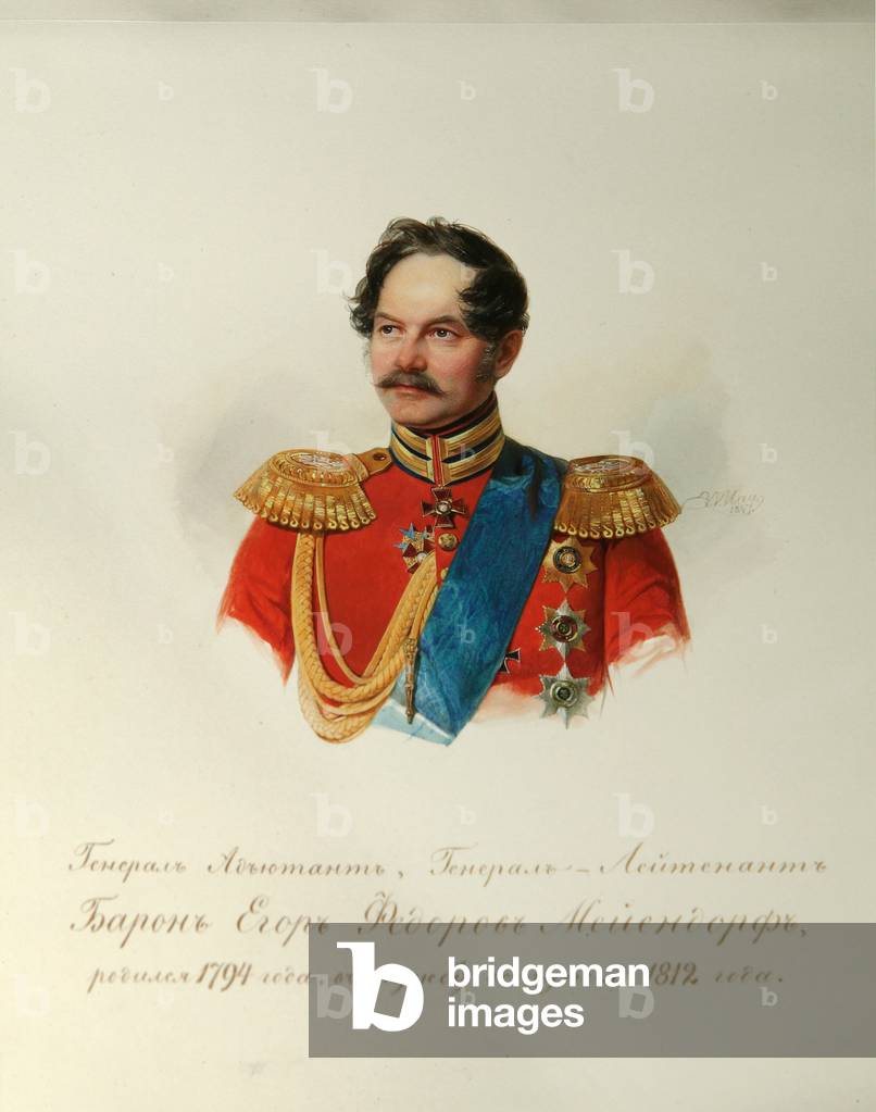 Portrait of General Yegor Fyodorovich Meiendorf (1794-1879), 1846-49 (watercolour on paper)