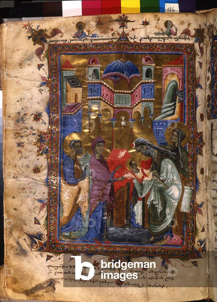 The Presentation of Jesus at the Temple, 1286 (watercolour on parchment)