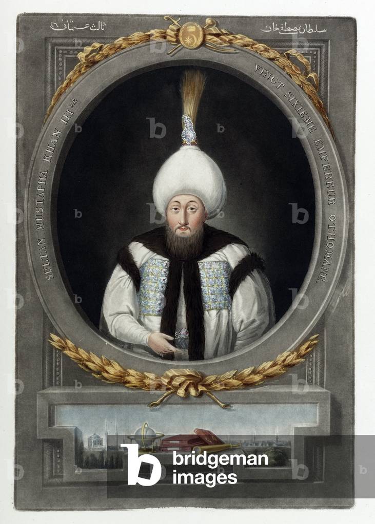 Portrait Of Sultan Mustafa Iii (1717-1774) (Moustafa, Moustapha), 1815 (etching, watercolour)