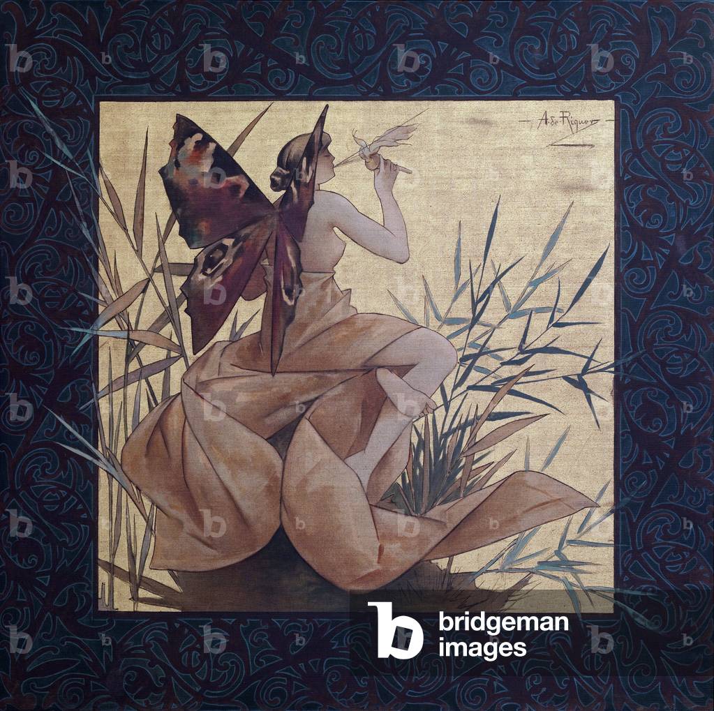 Composition with nymph wing between the reeds, 1887 (tempera on canvas)