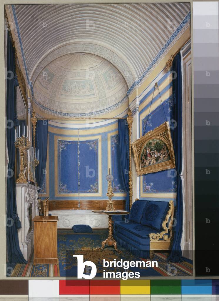 Interiors of the Winter Palace (Winter Palace In Saint Petersburg), 1850s (watercolour on paper)