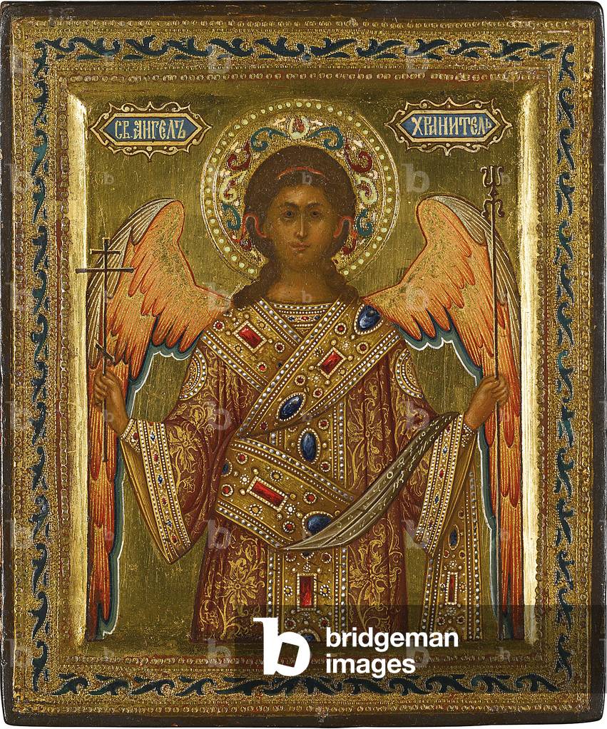 The Guardian Angel, 19th century (tempera on panel)