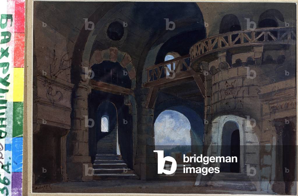 Decor pour la piece Macbeth de William Shakespeare (1564-1616), 1889 (watercolour on paper)