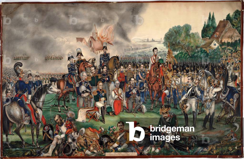 War of the Third Coalition: A Sacred Moment after the Battle of the Nations, 1813 (gouache on paper)