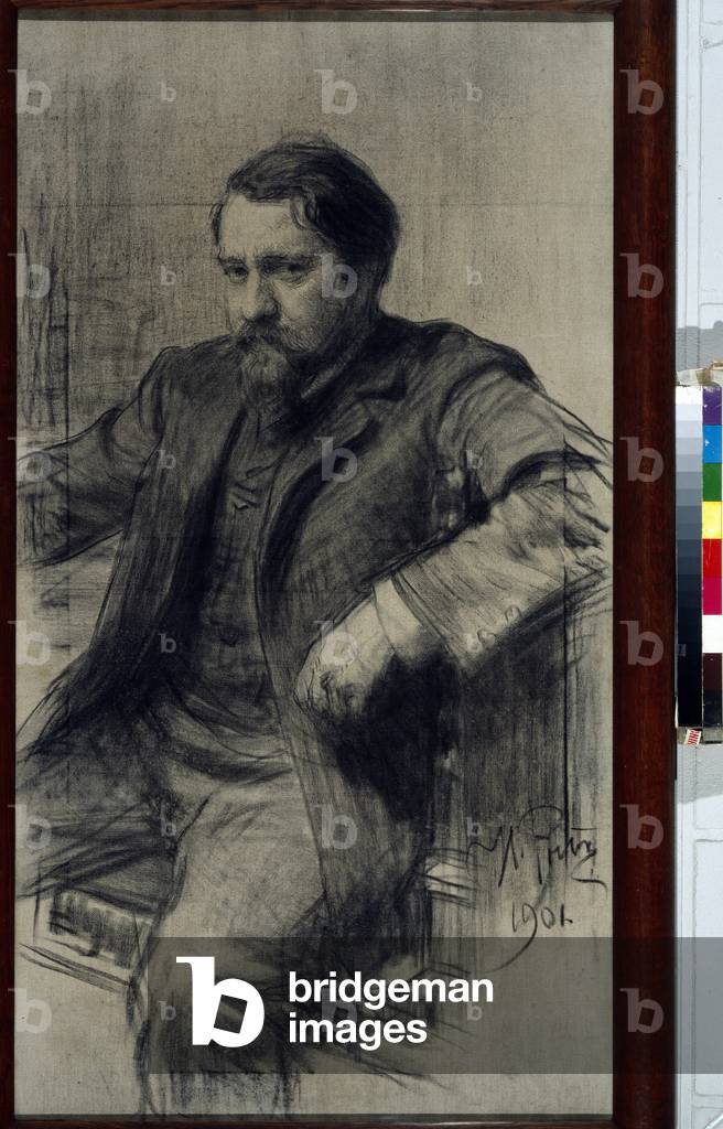 Image of Drawing depicting Portrait of the painter Valentin Aleksandrovitch Serov (1865-1911) 1901 by Ilya Efi