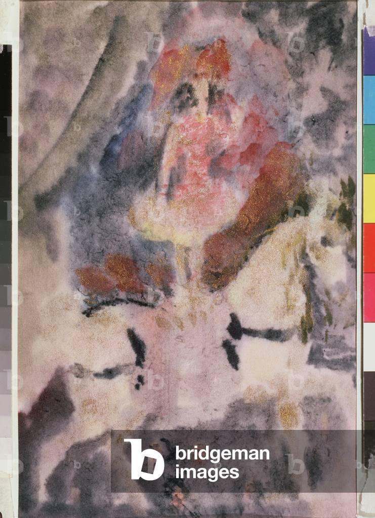 Cavallerizza da circo su un cavallo bianco, 1936 (acquerello su carta)