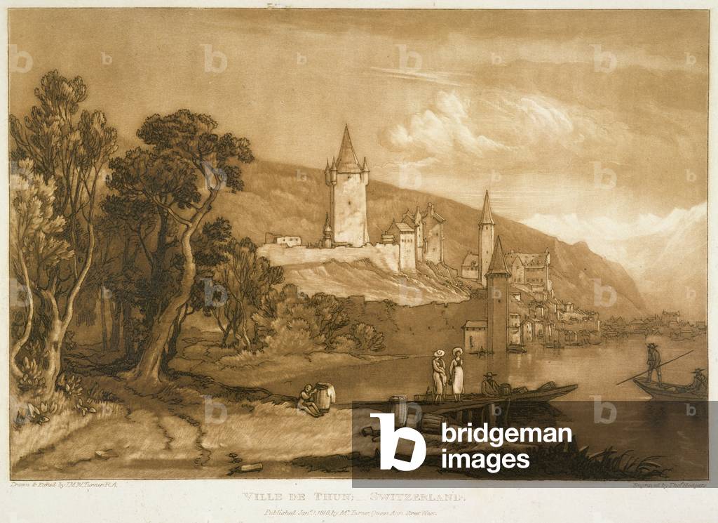 The Town of Thun, from the 'Liber Studiorum', engraved by Thomas Hodgetts, 1816 (etching)