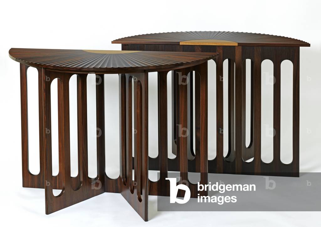 Paar Beistelltische, 1989 (Holz)